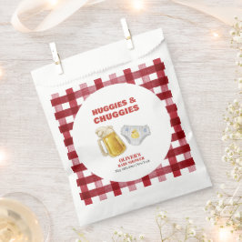 Gingham Huggies Chuggies Beer Diaper Baby Shower  Geschenktütchen