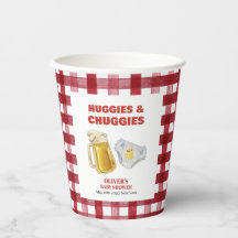 Gingham Huggies Chuggies Beer Diaper Baby Shower 