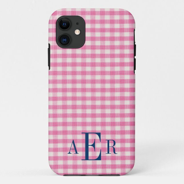 Gingham im Rosa Case-Mate iPhone Hülle (Rückseite)