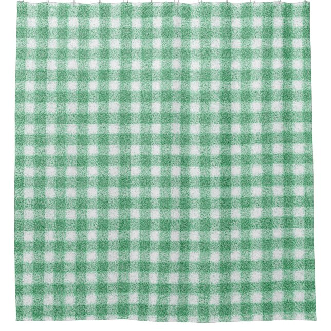 Gingham in Nappalindgrün  Duschvorhang (Vorderseite)