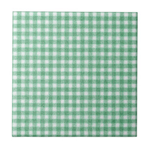 Gingham in Nappalindgrün Fliese