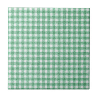 Gingham in Nappalindgrün Fliese