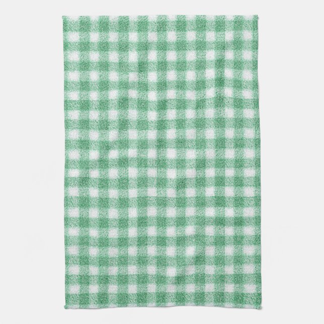 Gingham in Nappalindgrün  Geschirrtuch (Vertikal)