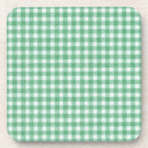 Gingham in Nappalindgrün Getränkeuntersetzer
