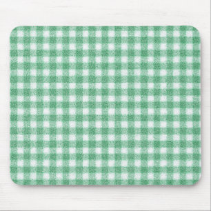 Gingham in Nappalindgrün Mousepad