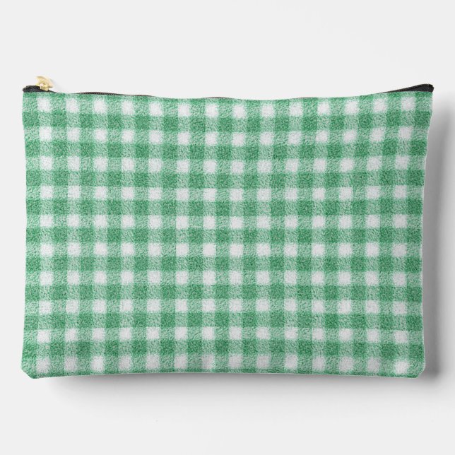 Gingham in Nappalindgrün  Zubehörtasche (Vorderseite)