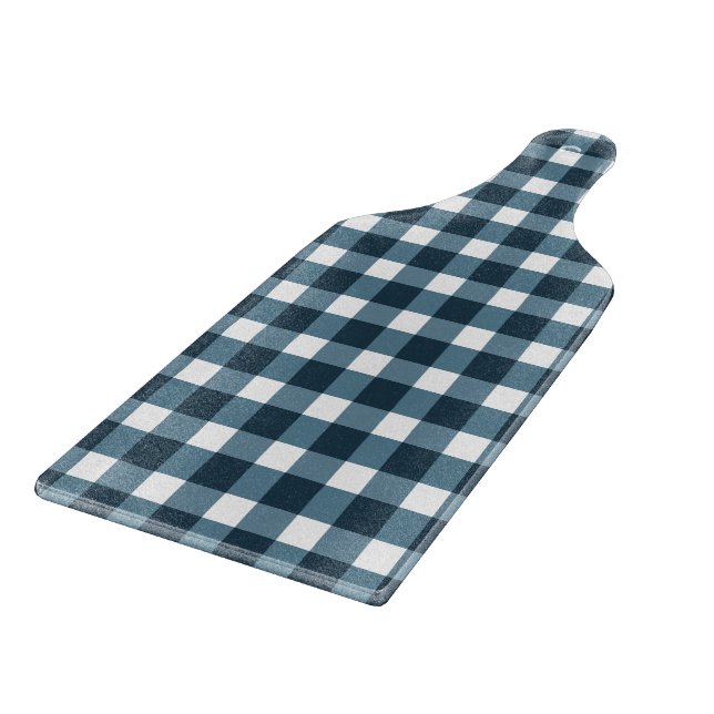 Gingham Indigo Blue Pattern Schneidebrett (Ecke)