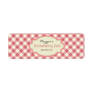Gingham Jam Jar Labels, Anpassen