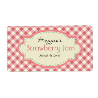Gingham Jam Jar Labels, Anpassen