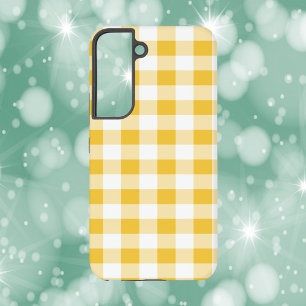 Gingham-Kariert Gelbes Muster Samsung Galaxy Hülle