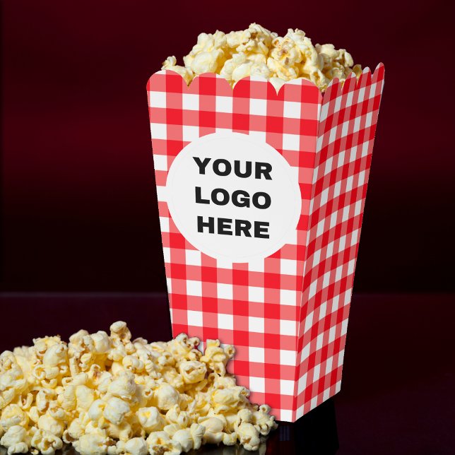 Gingham-Kariert Geschenkschachtel (Business Logo Red & White Gingham Plaid Favor Boxes
)