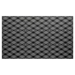 Gingham Kariert Schwarz und Grau Muster Stoff