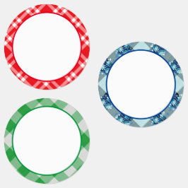 Gingham/Kariertes Muster Wasserdichte Länderkennze Etiketten