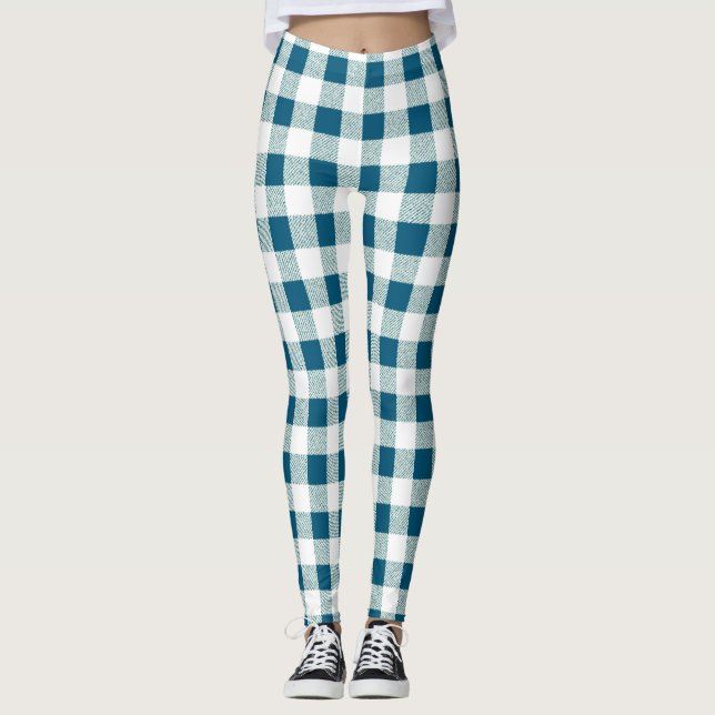 Gingham Karo Bluish Green Leggings (Vorderseite)