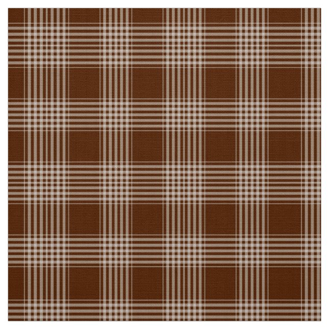 Gingham Karo Brown and White Fabric Stoff (Muster)