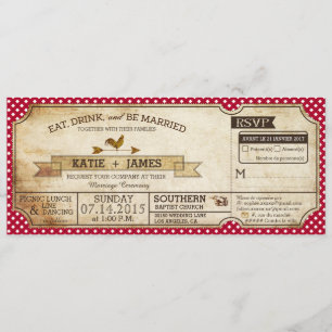 Gingham Karo Country Picnic Wedding Französisch Einladung