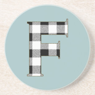 Gingham Karo F Sandstein Untersetzer