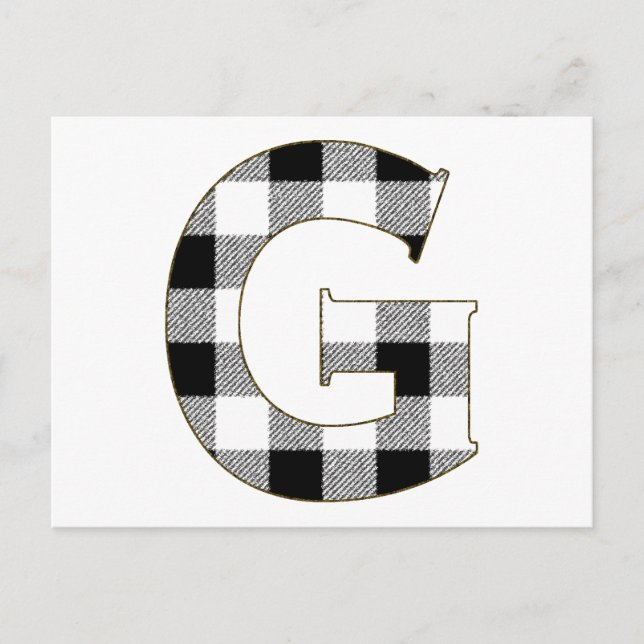 Gingham Karo G Postkarte (Vorderseite)