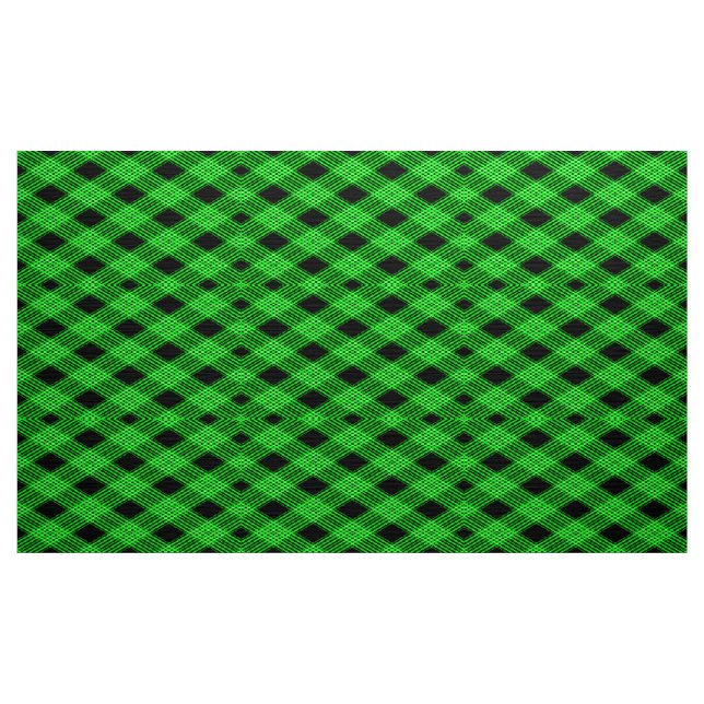 Gingham Karo Green und Black Pattern Fabric Stoff (Yard (91,4 cm))
