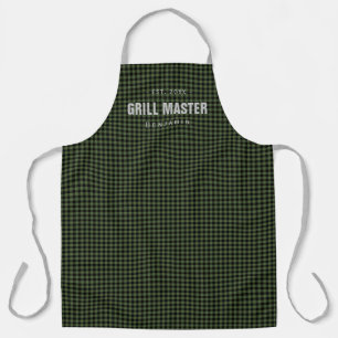 Gingham Karo Grillmeister personalisiert Schürze