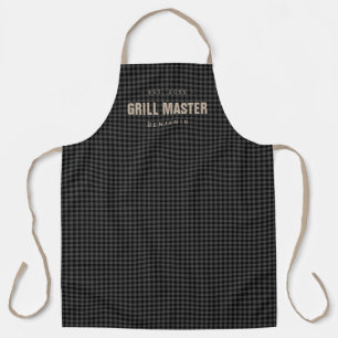 Gingham Karo Grillmeister personalisiert Schürze