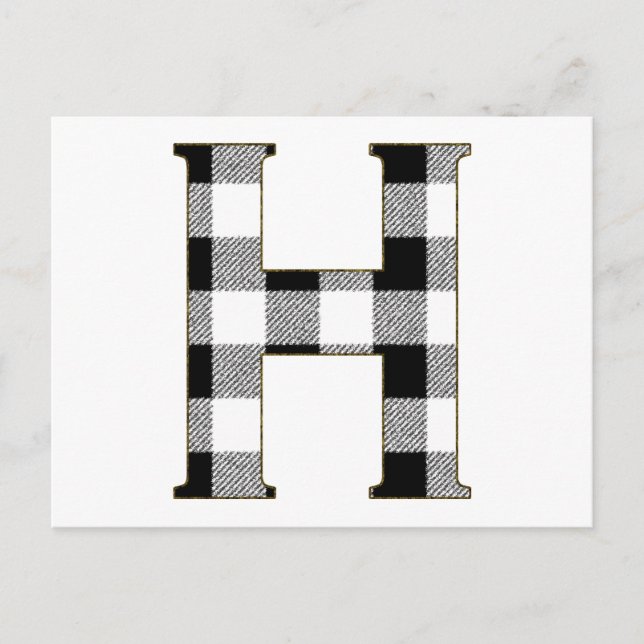 Gingham Karo H Postkarte (Vorderseite)