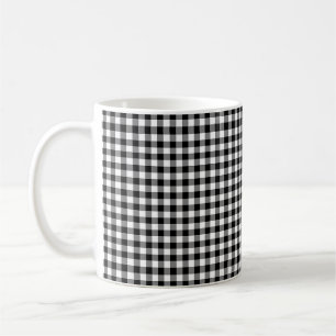 Gingham-Karo in Schwarz und Weiß Kaffeetasse