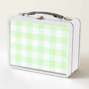 Gingham Karo Light Green Metall Lunch Box