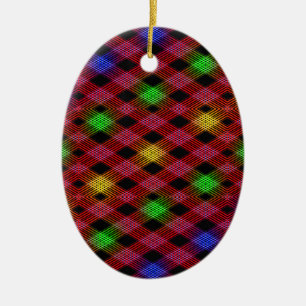 Gingham Karo Multicolored Pattern Keramikornament