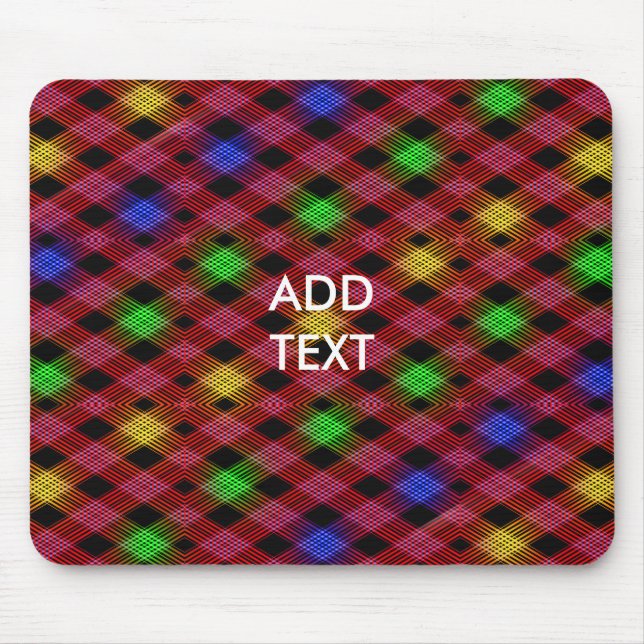 Gingham Karo Multicolored Pattern Mousepad (Vorne)