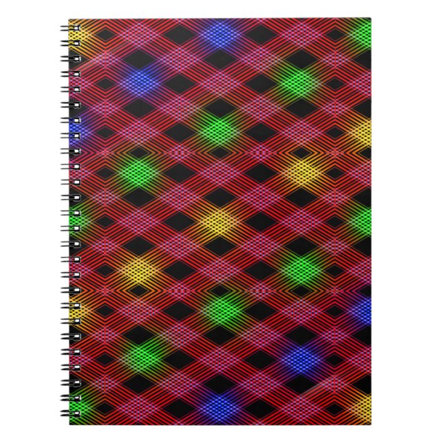 Gingham Karo Multicolored Pattern Notizblock (Vorderseite)
