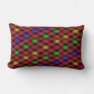 Gingham Karo Multicolored Throw Kissen Lumbar