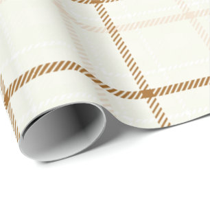 Gingham-Karo neutral braun elfenbein pastellfarben Geschenkpapier