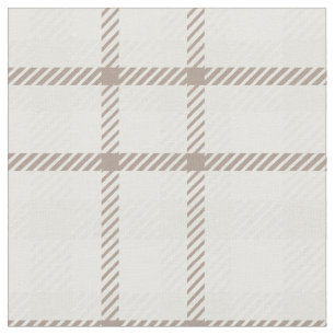 Gingham-Karo neutrales Kaffee-Latte-Streifen  Stoff