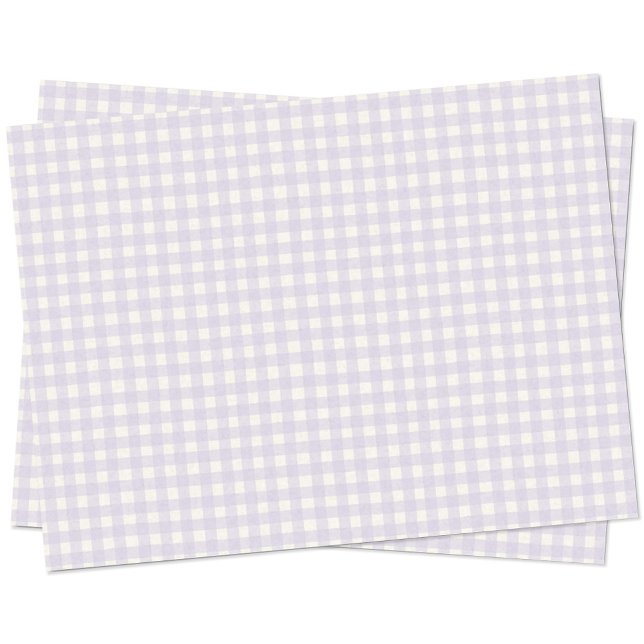 Gingham Karo Pastel Lilac Lila Creme Seidenpapier (Simple pastel lilac purple gingham check tissue paper)