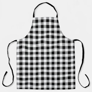 Gingham Karo Pattern Black Schürze
