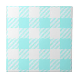 Gingham Karo Pattern (hellblau) Fliese