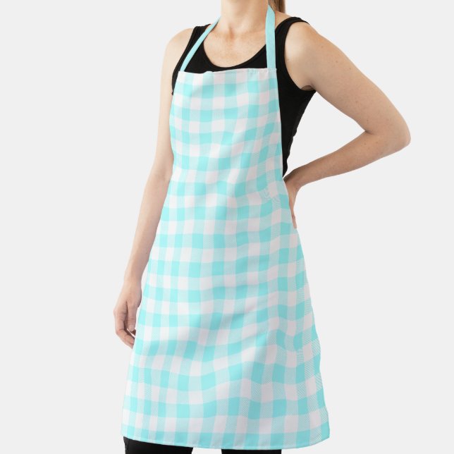 Gingham Karo Pattern Light Blue Schürze (InSitu)