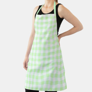Gingham Karo Pattern Light Green Schürze