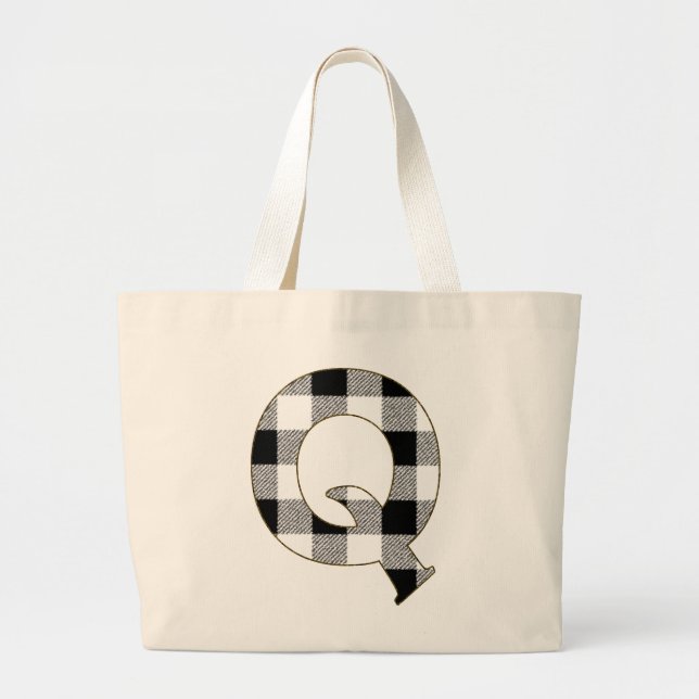 Gingham Karo Q Jumbo Stoffbeutel (Vorne)