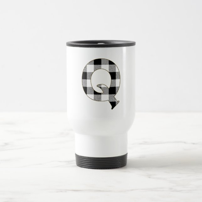 Gingham Karo Q Reisebecher (Mittel)