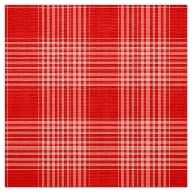 Gingham Karo Red and White Fabric Stoff (Muster)