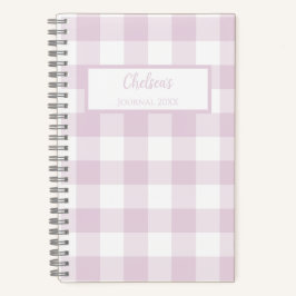Gingham Karo Rosa Personalisiertes Tagebuch Notizb