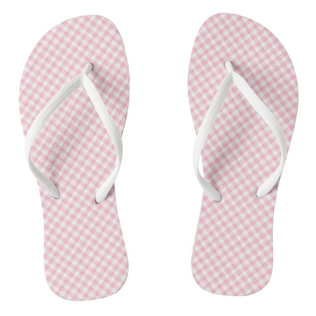 Gingham-Karo, rosa und weiße, kleine Gingham-Diago Flip Flops (Fußbett)