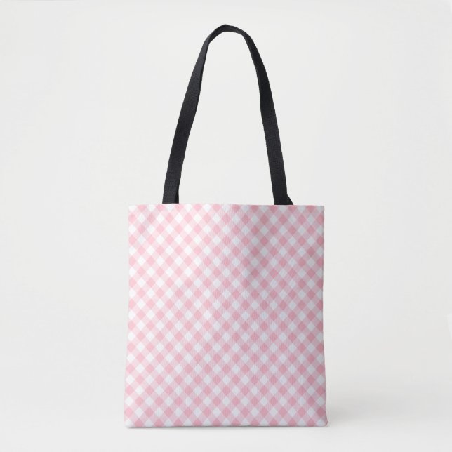 Gingham-Karo, rosa und weiße mittlere Größe (Vorderseite)