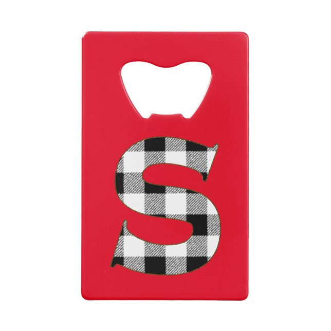 Gingham Karo S Geldbeutel Flaschenöffner (Vorderseite)