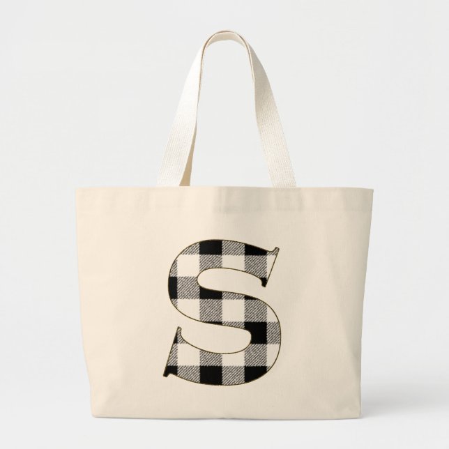 Gingham Karo S Jumbo Stoffbeutel (Vorne)