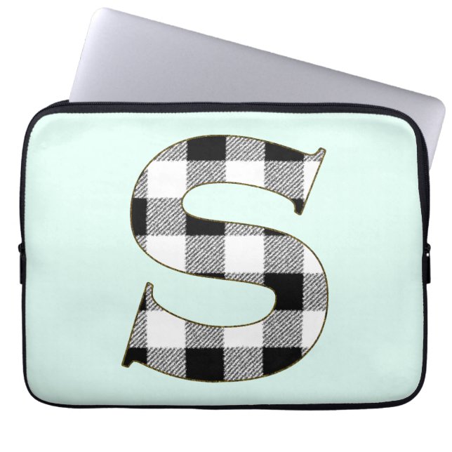 Gingham Karo S Laptopschutzhülle (Vorderseite)