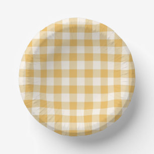 Gingham-Karo-Schüsseln Pappteller