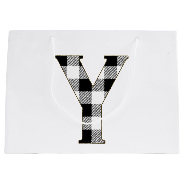 Gingham Karo Y Große Geschenktüte (Vorderseite)